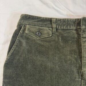 Y2K Lauren Ralph Lauren Green Corduroy A Line Midi Skirt Women's Size 12 Retro